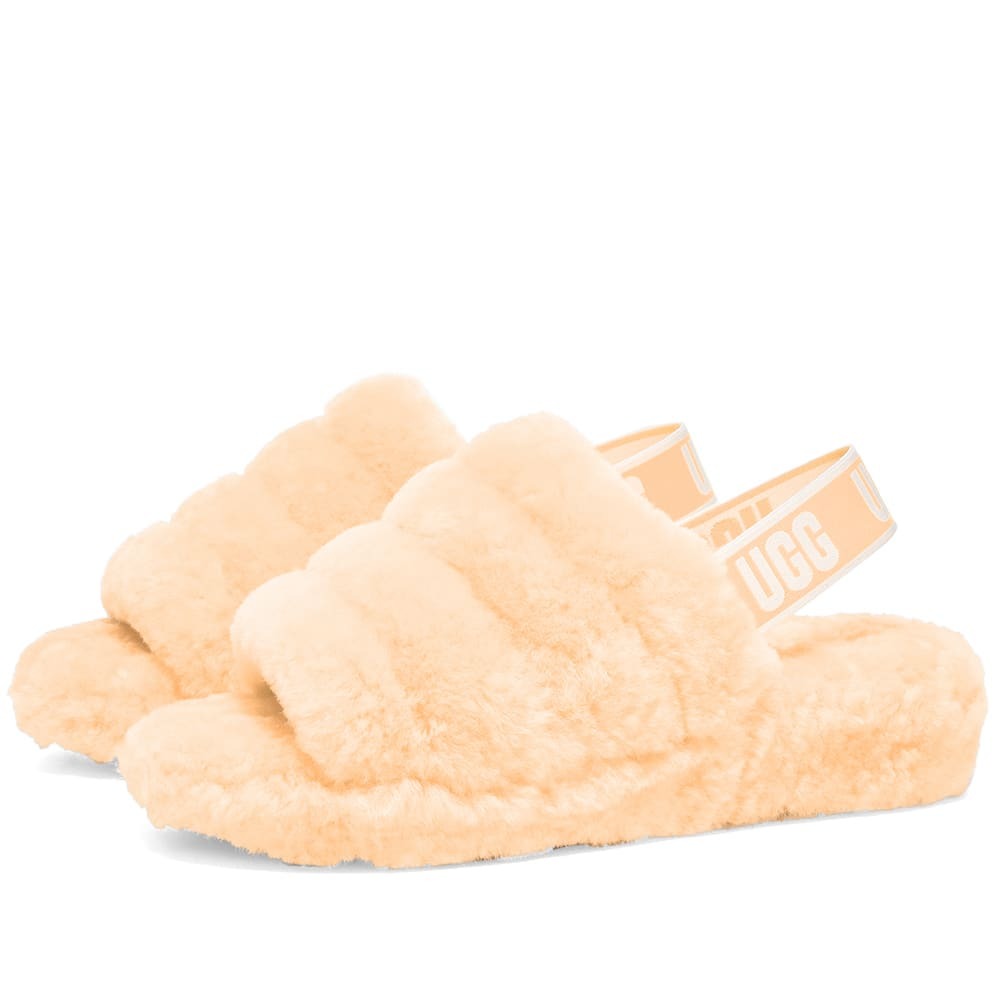 UGG Women s Fluff Yeah Slide Slipper in Peach Fuzz Ugg