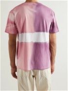 nanamica - Logo-Embroidered Tie-Dyed COOLMAX Cotton-Blend Jersey T-Shirt - Pink
