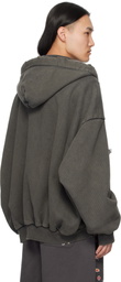 Maison MIHARA YASUHIRO Black Amateur Sewn Zip-Up Hoodie