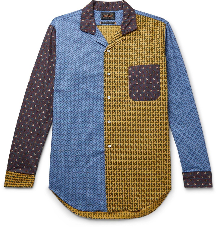 Photo: Beams Plus - Patchwork Paisley-Print Cotton-Poplin Shirt - Blue