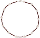 Tanner Fletcher White & Brown Daisy Necklace