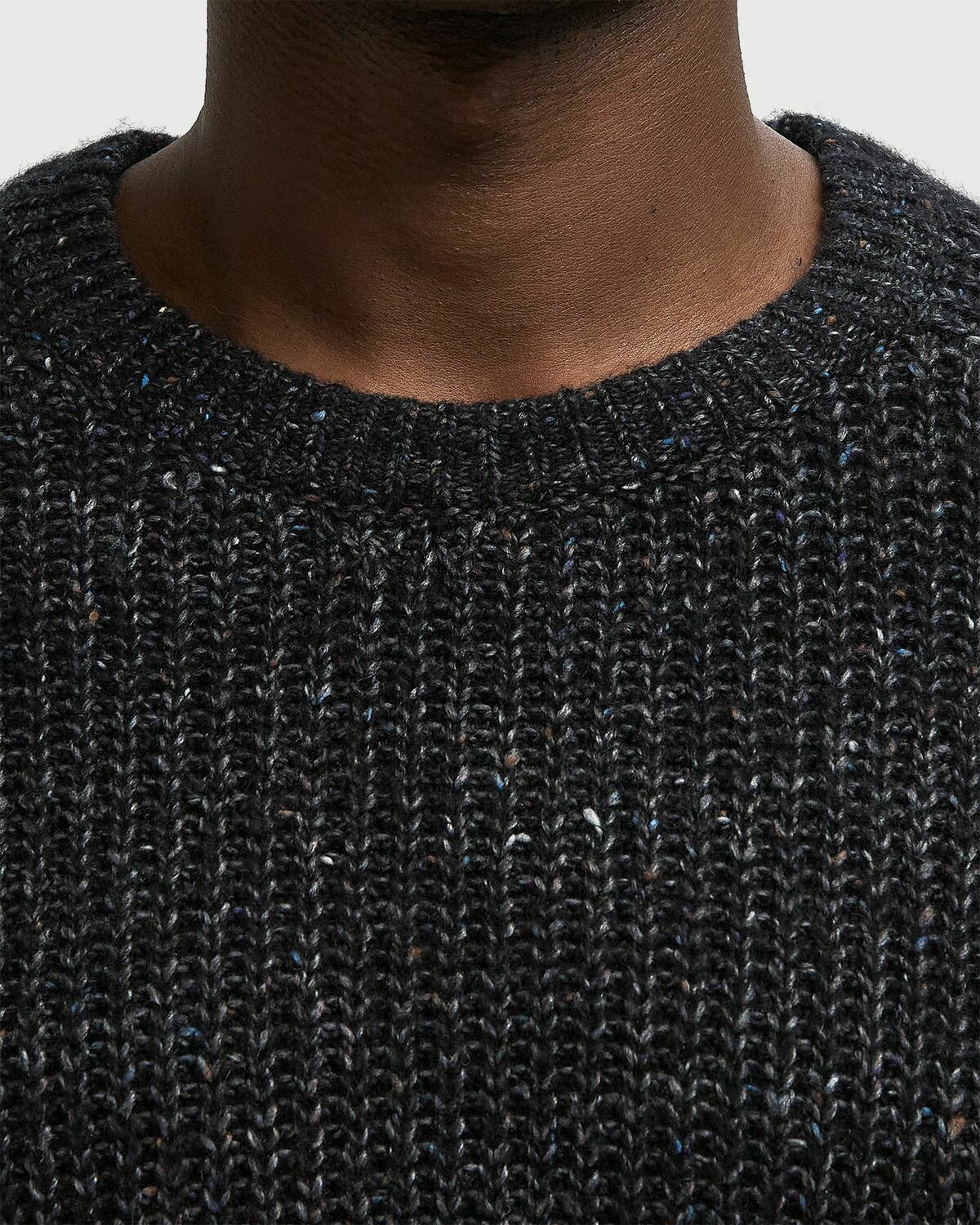 Calvin Klein Jeans LS NOVELTY YARN RAGLAN CREWNK SWEATER Black Mens Pullover