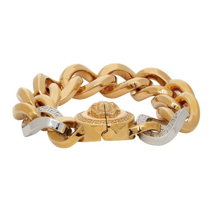 Photo: Versace Gold and Silver Medusa Chain Bracelet