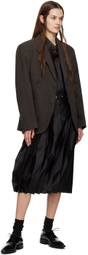UMBER POSTPAST Black Pleated Midi Skirt