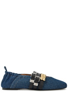 Ganni Multi-strap Chambray Ballet Flats Denim