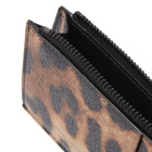 Saint Laurent Men's Leopard Zip Card Case in Manto Naturale