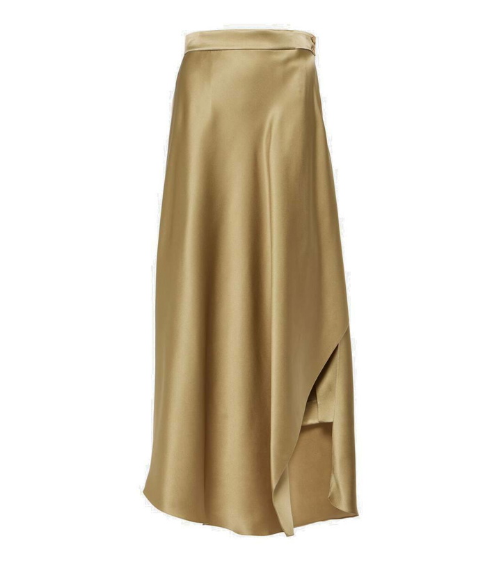 Photo: Loro Piana Asymmetric silk maxi skirt