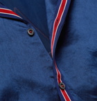 Gucci - Camp-Collar Logo-Embroidered Satin Shirt - Blue