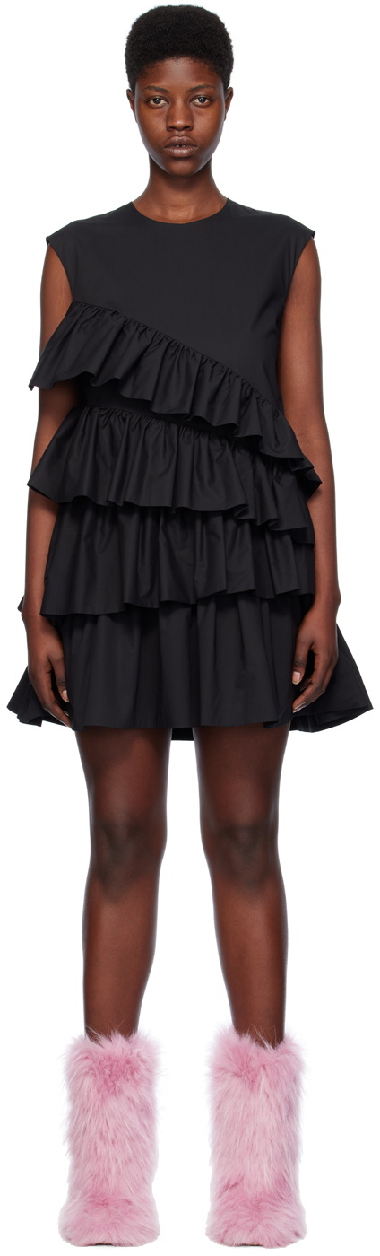 msgm black ruffle dress Tiered Minidress MSGM Maxi dress Color:Dark Khaki designer crossbody bags Primavera Couture 4594 Size line shape for polished