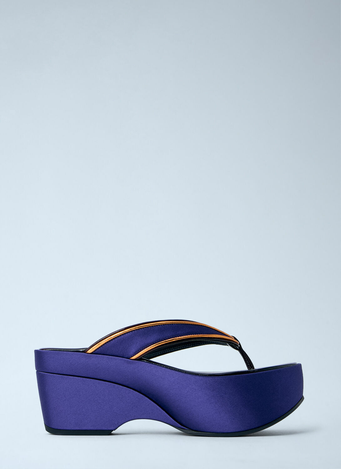 Dries Van Noten Satin Platform Thong Sandals