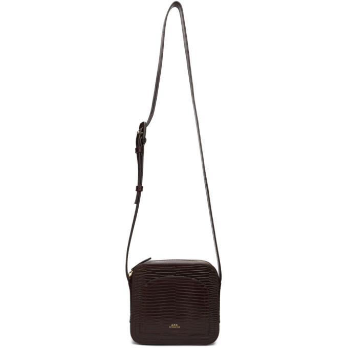 A.P.C. Burgundy Lizard-Embossed Louisette Bag A.P.C.