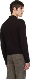 Dries Van Noten Brown Merino Wool Cardigan