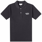 Maison Kitsuné Men's Handwriting Comfort Polo Shirt in Black/White