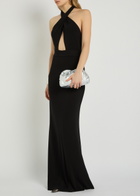 Nili Lotan Lita Halterneck Stretch-jersey Gown Black