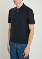 A.P.C. Cotton and Cashmere-blend Polo Shirt Navy