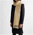 Séfr - Oversized Fringed Checked Wool-Blend Scarf - Neutrals