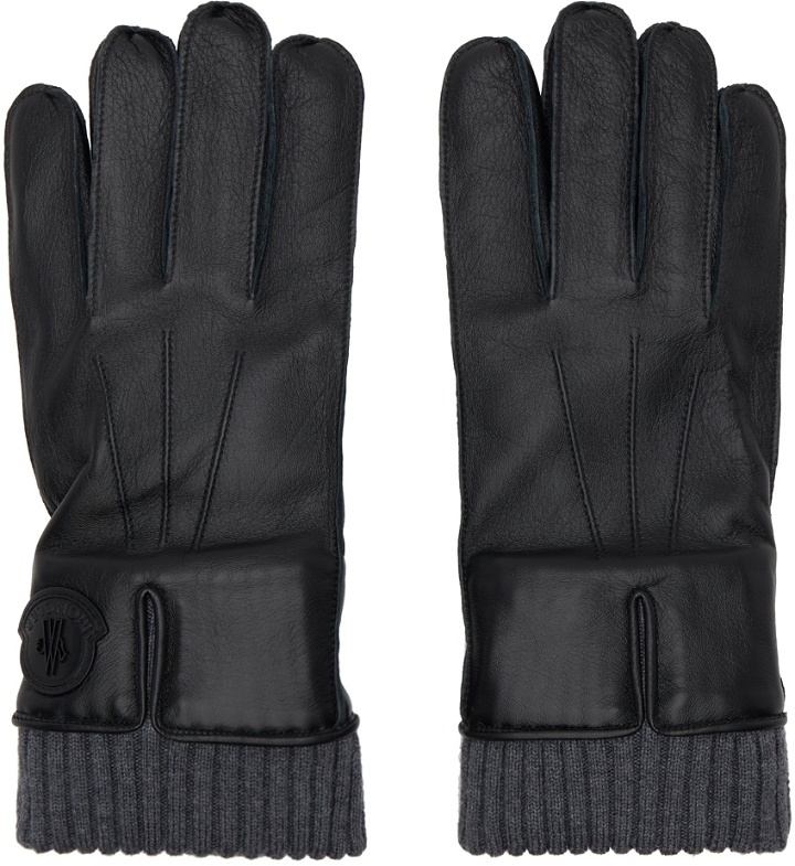 Photo: Moncler Black Leather Gloves