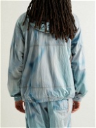 Aries - Divine Windcheater Logo-Appliquéd Garment-Dyed Shell Hooded Jacket - Blue