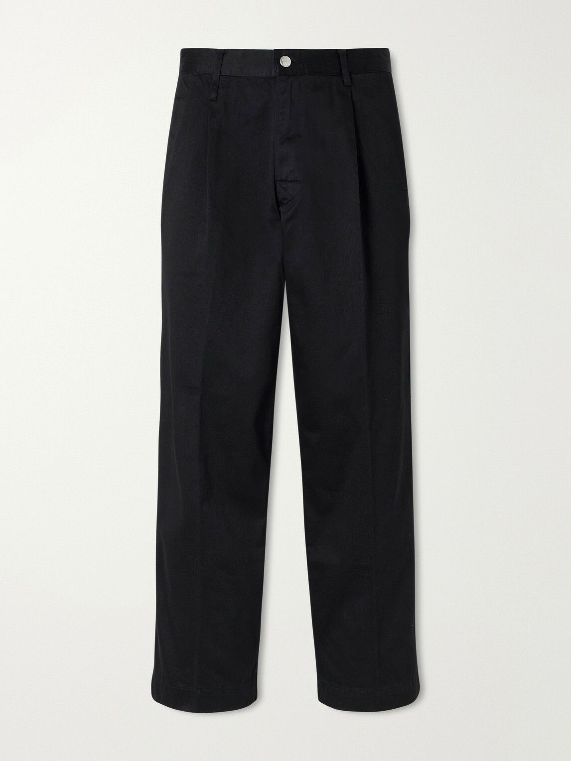 Human Made - Tapered Pleated Cotton-Canvas Trousers - Black