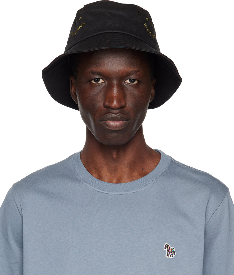 PS by Paul Smith Black Happy Bucket Hat PS by Paul Smith