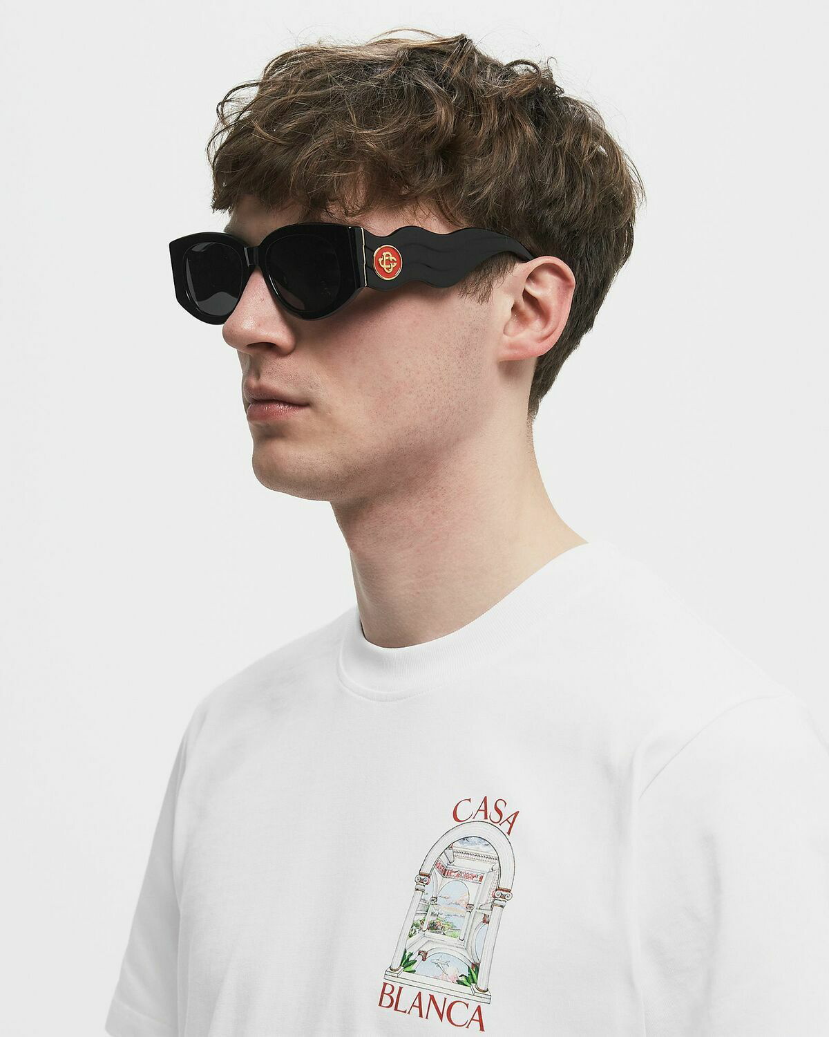 Casablanca ACETATE METAL OVAL WAVE Black Mens Eyewear Casablanca