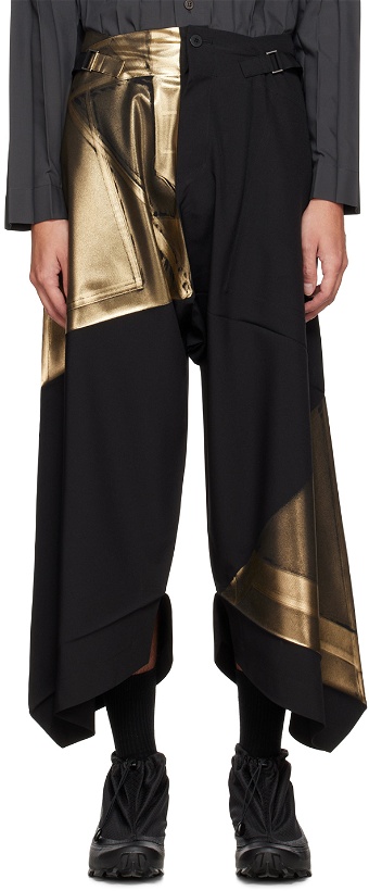 Photo: 132 5. ISSEY MIYAKE Black Triangle Foil Trousers