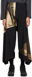 132 5. ISSEY MIYAKE Black Triangle Foil Trousers