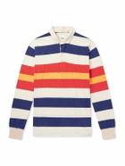Drake's - Striped Cotton-Jersey Polo Shirt - Blue