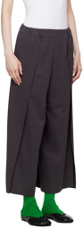 132 5. ISSEY MIYAKE Gray Crosscut Trousers