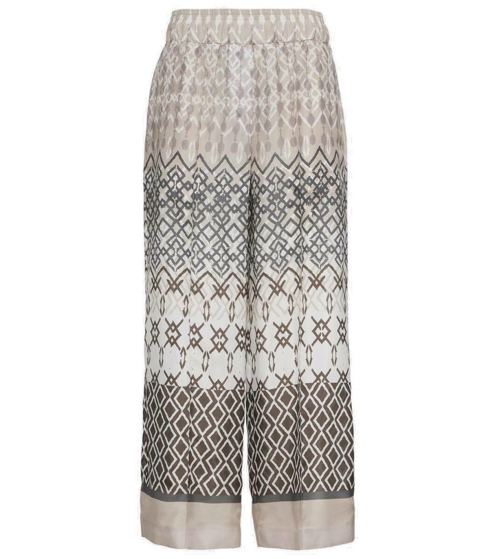 Photo: Brunello Cucinelli Printed silk wide-leg pants