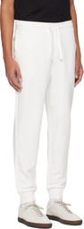 Hugo White Cuffed Logo Print Sweatpants