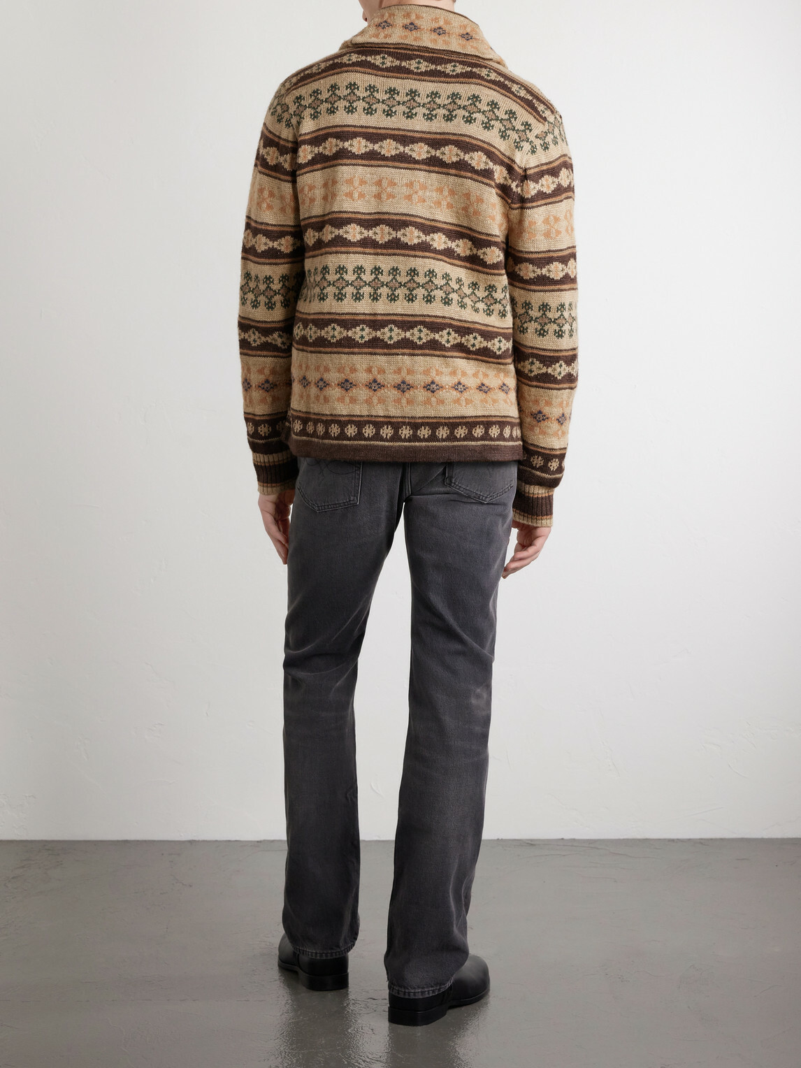 RRL - Linen, Silk and Wool-Blend Jacquard Cardigan - Brown