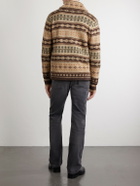 RRL - Linen, Silk and Wool-Blend Jacquard Cardigan - Brown