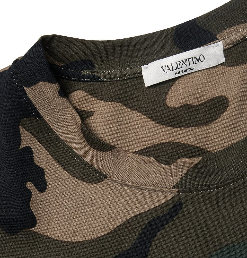 Valentino Camouflage T-shirt - Green and Brown 