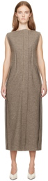 UMBER POSTPAST Beige Wool Felted Midi Dress