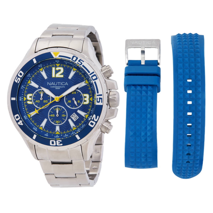 Photo: Nautica Chronograph Quartz Blue Dial Mens Watch NAPNSS219