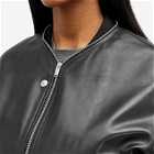 Jil Sander Women's Leather Bomber Jacket in Black
