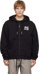 RCOS Black Stack Logo Zip Up Hoodie