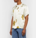 Pop Trading Company - Van Gogh Camp-Collar Printed Silk-Satin Shirt - Neutrals