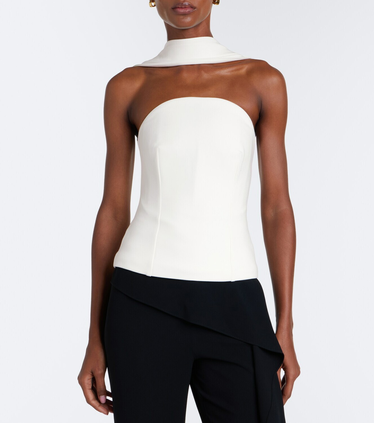 Roland Mouret Scarf-detail crêpe corset top