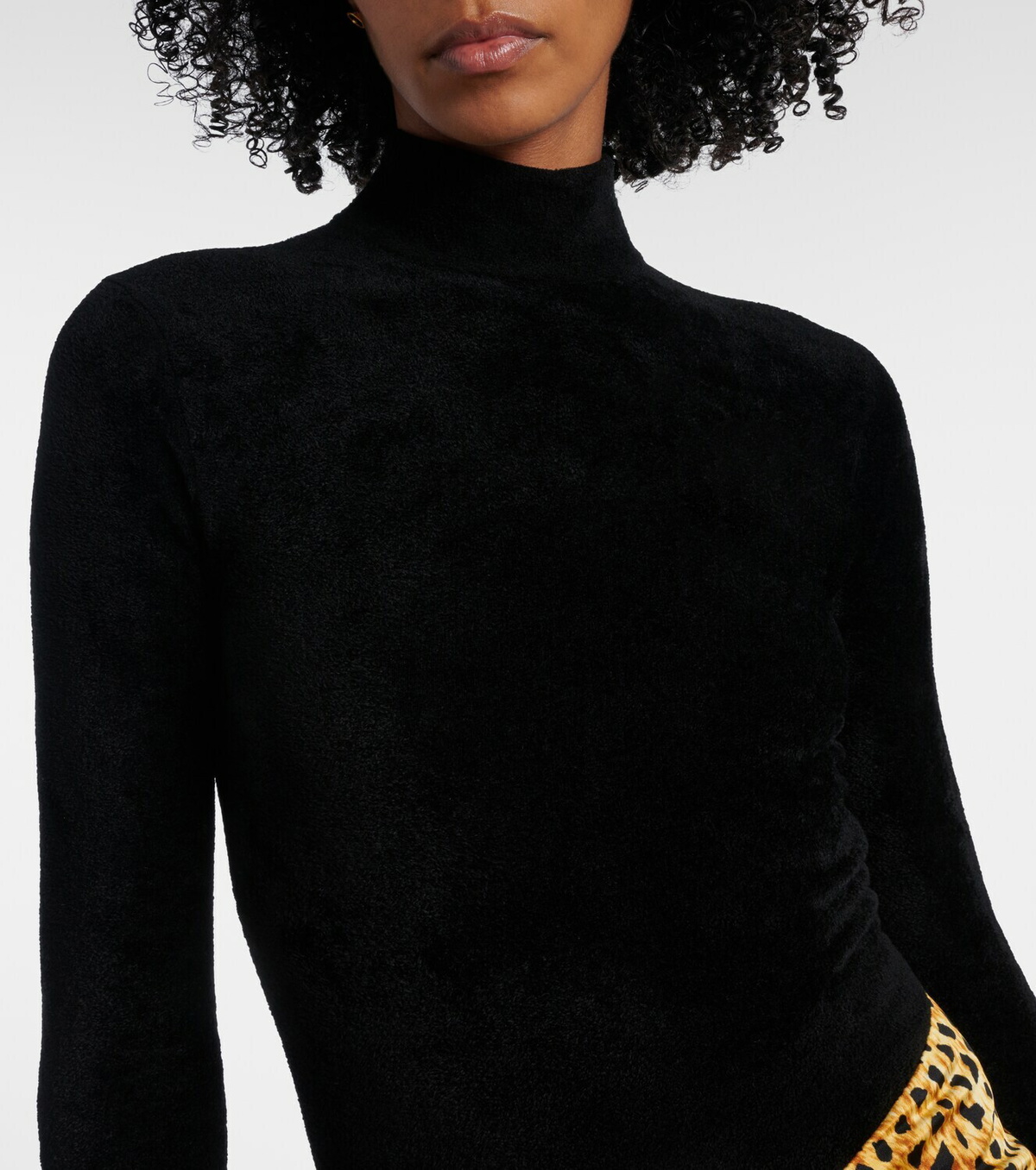 Versace Chenille turtleneck bodysuit