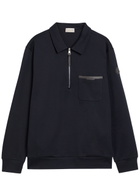 Moncler Patch Pocket Cotton-blend Sweatshirt Navy