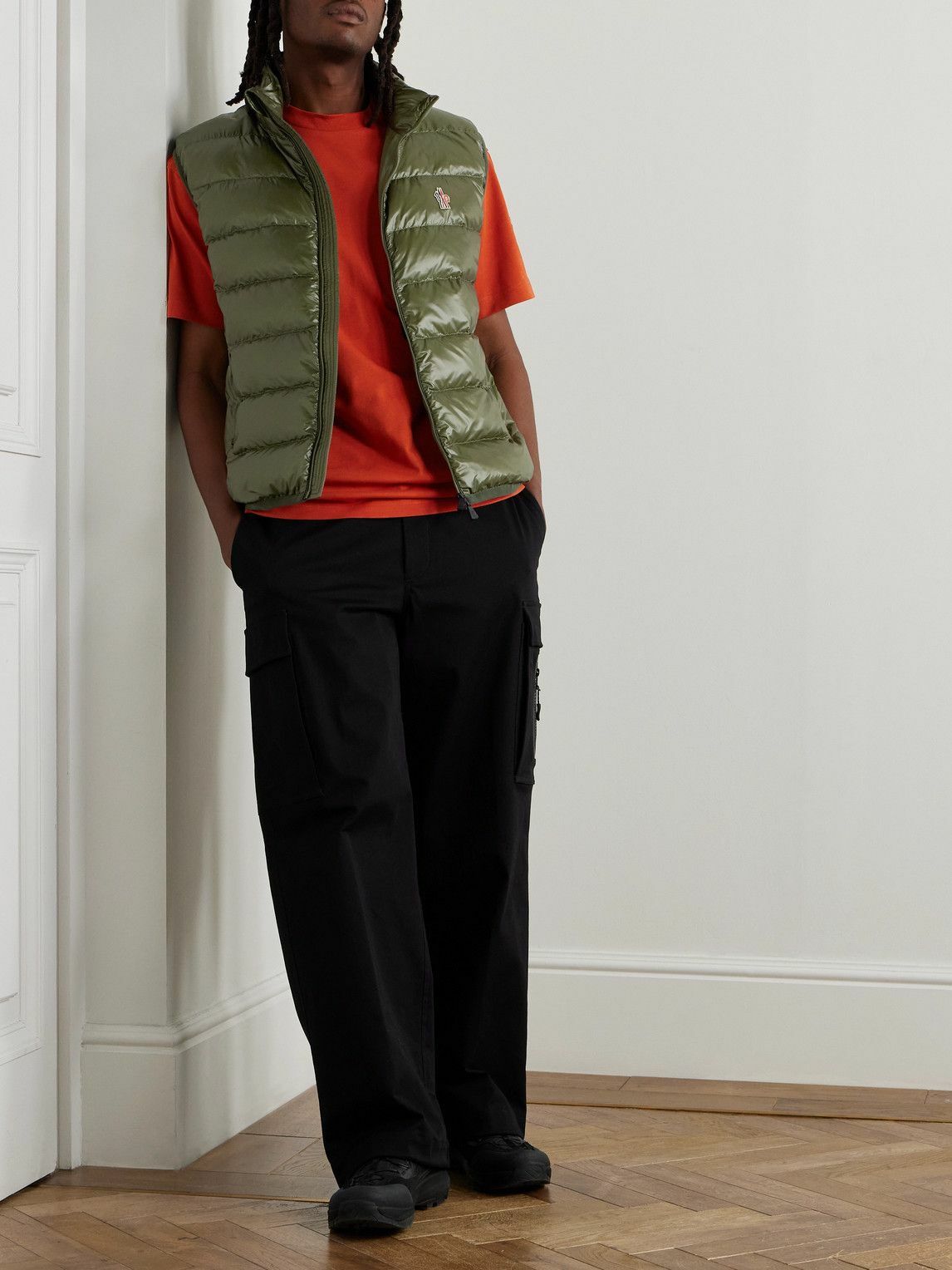 Moncler Grenoble - Logo-Appliquéd Mesh-Trimmed Quilted Ripstop and Stretch-Jersey Down Gilet - Green