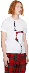 Comme des Garçons Shirt White Tartan T-Shirt