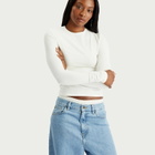 SKIMS Women's Cotton Jersey Long Sleeve T-Shirt in Marble