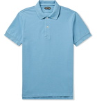 TOM FORD - Garment-Dyed Cotton-Piqué Polo Shirt - Blue