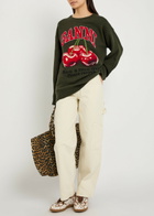 Ganni Intarsia Wool-blend Jumper Green