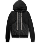 Rick Owens - DRKSHDW Panelled Fleece-Back Cotton-Jersey and Shell Zip-Up Hoodie - Black