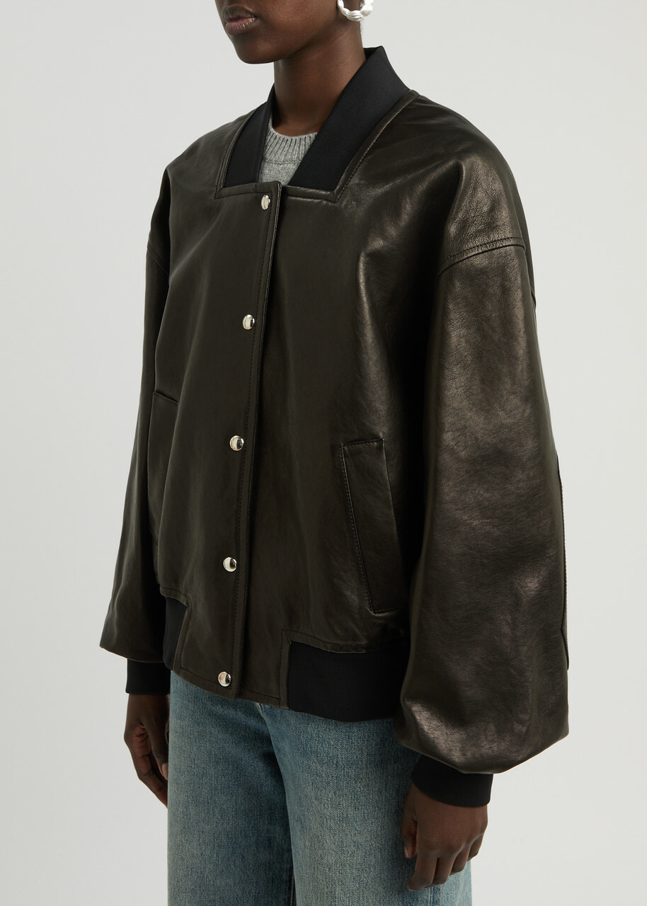 Khaite Spence Leather Jacket Black