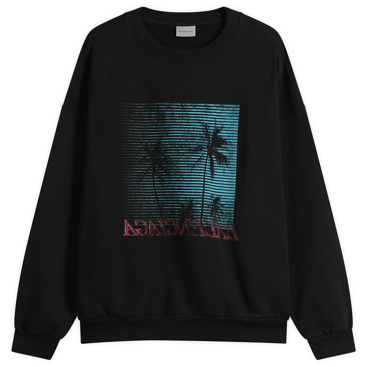 Balenciaga Men's Vintage Medium Fit Crewneck in Black